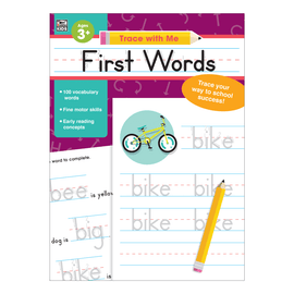 Carson-Dellosa Trace With Me: First Words Activity Book, Preschool - Grade 2