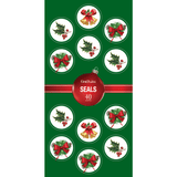 Geo Studios Holiday-Themed Adhesive Seals, 4-3/4in x 10in, Holly, Pack Of 40 Seals
