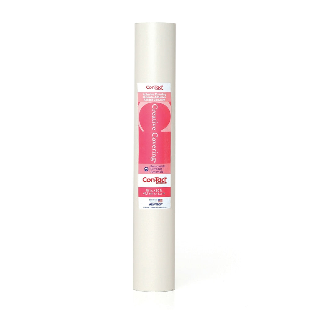 Kittrich Con-Tact Adhesive Roll, 60ft x 18in, Pearl White