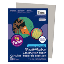 Load image into Gallery viewer, SunWorks Construction Paper, 9in x 12in, Gray, Pack Of 50