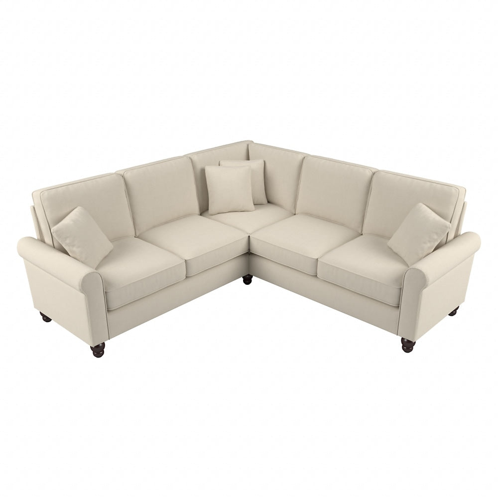 Bush Furniture Hudson 87inW L-Shaped Sectional Couch, Cream Herringbone, Standard Delivery