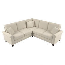 Load image into Gallery viewer, Bush Furniture Hudson 87inW L-Shaped Sectional Couch, Cream Herringbone, Standard Delivery