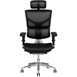 X-Chair X2 Ergonomic Mesh High-Back Task Chair With Headrest, Black