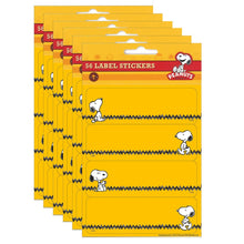 Load image into Gallery viewer, Eureka Label Stickers, Peanuts Yellow, 56 Stickers Per Pack, Set Of 6 Packs