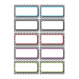 Ashley Productions Die-Cut Magnetic Nameplates, Black Chevron, 3inH x 1 1/2inW x 1/16inD, Assorted Colors, 10 Nameplates Per Pack, Set Of 5 Packs