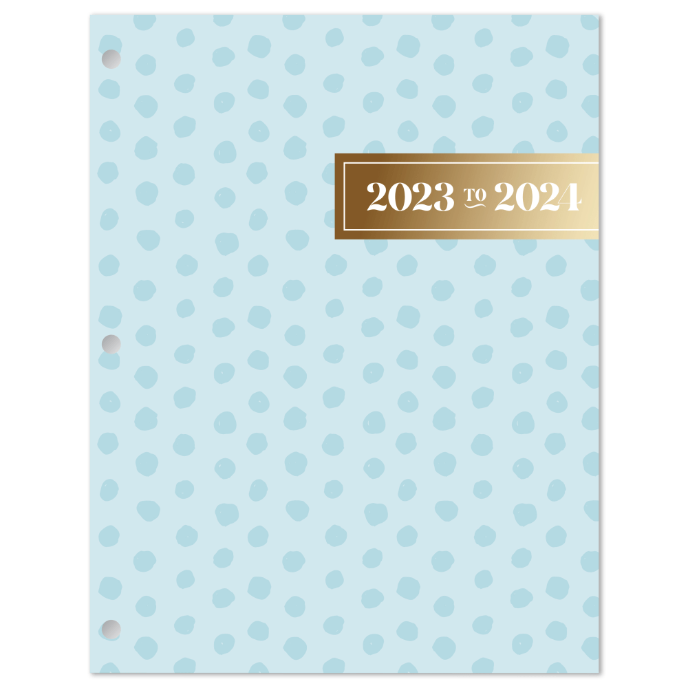 2023-2024 Office Depot Brand Fashion Monthly Academic Planner, 8-1/4in x 10-3/4in, Leaves Blue, July 2023 to June 2024, NS81022L