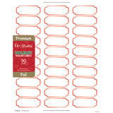 Geo Studios Holiday-Themed Mailing Labels, 49644, Rounded Corners, 1in x 2-11/16in, Foil Red, Pack Of 90 Labels