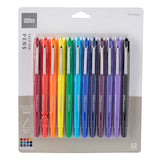 Office Depot Brand Felt-Tip Porous Pens, Medium Point, 1.0 mm, Assorted Barrel Colors, Assorted Ink Colors, Pack Of 12 Pens