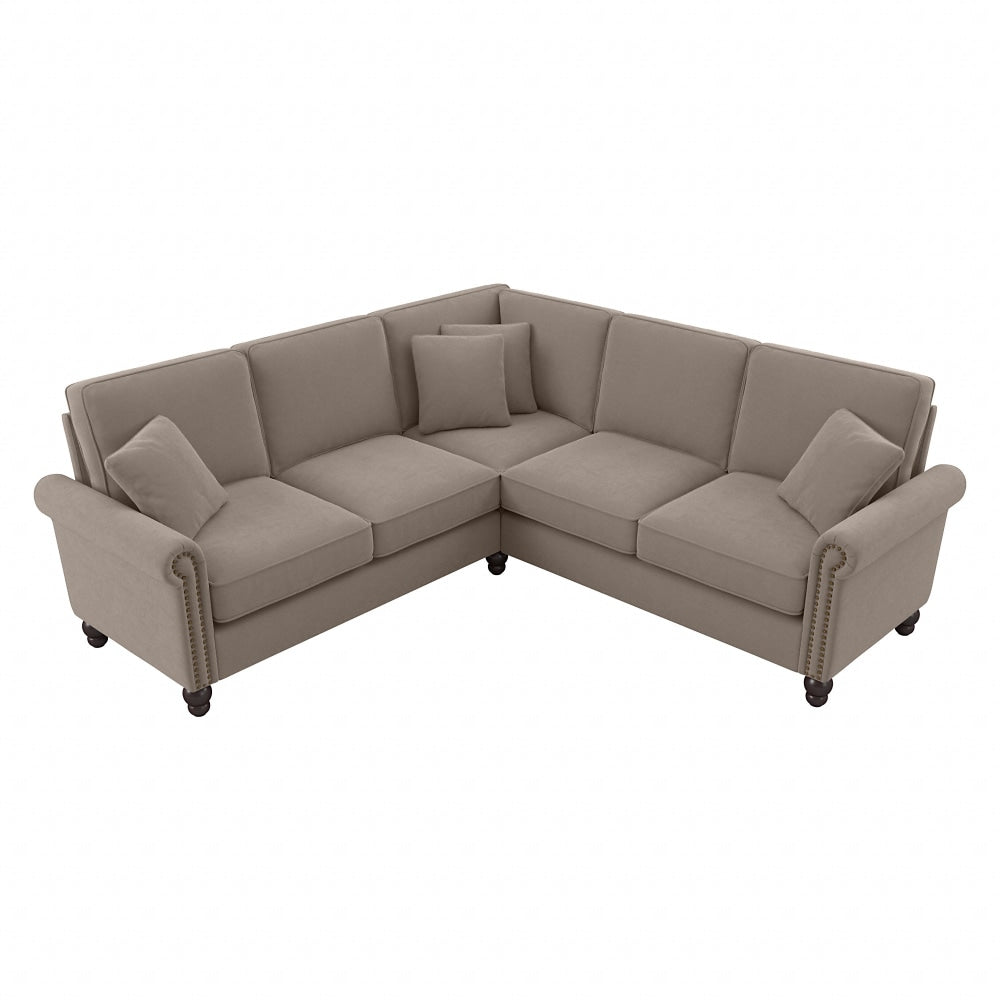 Bush Furniture Coventry 87inW L-Shaped Sectional Couch, Tan, Standard Delivery