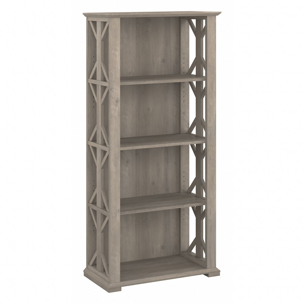 Bush Business Furniture Homestead 67inH 4-Shelf Farmhouse Bookcase, Driftwood Gray, Standard Delivery