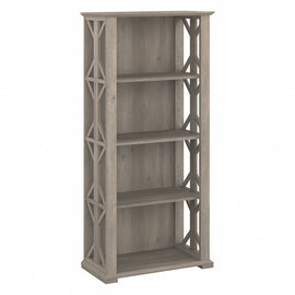Bush Business Furniture Homestead 67inH 4-Shelf Farmhouse Bookcase, Driftwood Gray, Standard Delivery