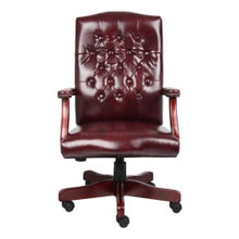 Load image into Gallery viewer, Boss Office Products Traditional Ergonomic High-Back Executive Chair, 47inH, Burgundy/Mahogany
