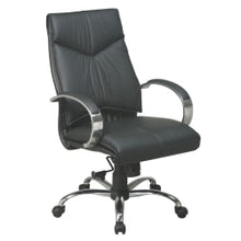 Load image into Gallery viewer, Office Star Deluxe Bonded Leather Mid-Back Chair, Black/Chrome