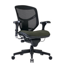 Load image into Gallery viewer, WorkPro Quantum 9000 Series Ergonomic Mesh/Premium Fabric Mid-Back Chair, Black/Olive, BIFMA Compliant
