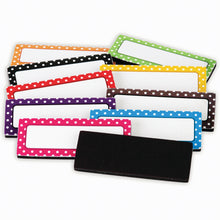 Load image into Gallery viewer, Teacher Created Resources Polka-Dotted Magnetic Labels, 2 1/2in x 1in, Assorted Colors, Pack Of 30, Case Of 3