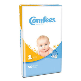 Attends Comfees Baby Diapers, Size 1, White, Pack Of 50