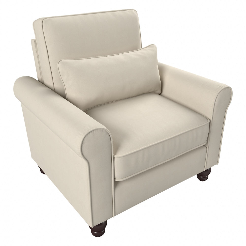 Bush Furniture Hudson Accent Chair With Arms, Cream Herringbone Fabric, Standard Delivery