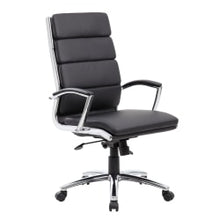Load image into Gallery viewer, Boss Office Products Vinyl High-Back Chair, Black/Chrome