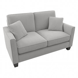 Bush Furniture Flare Microsuede Fabric Loveseat, 35-3/4inH x 61inW x 33-1/2inD, Light Gray, Standard Delivery