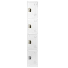 Load image into Gallery viewer, Alpine AdirOffice 4-Tier Steel Locker, 72inH x 12inW x 12inD, White