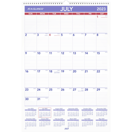 2023-2024 AT-A-GLANCE Academic Monthly Wall Calendar, 15-1/2in x 22-3/4in, July 2023 to June 2024, AY328
