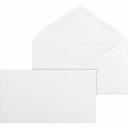 Business Source No. 6-3/4 White Wove V-Flap Business Envelopes - Business - #6 3/4 - 3 3/5in Width x 6 1/2in Length - 24 lb - Gummed - Wove - 500 / Box - White