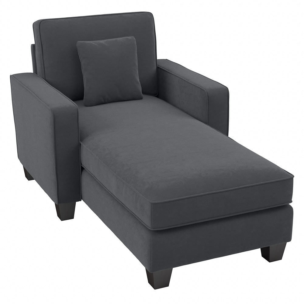 Bush Furniture Stockton Chaise Lounge With Arms, Dark Gray, Standard Delivery