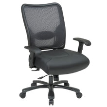 Load image into Gallery viewer, Office Star Big &amp; Tall Bonded Leather/Air Grid Mesh Back High-Back Chair, Black