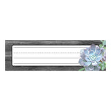 Schoolgirl Style Desk Nameplates, 9-1/2in x 2-7/8in, Succulents, Pack Of 36 Nameplates