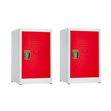 Load image into Gallery viewer, Alpine AdirOffice 1-Tier Steel Lockers, 24inH x 15inW x 15inD, Red, Pack Of 2 Lockers