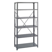 Load image into Gallery viewer, Safco Commercial Steel Shelf Pack, 75inH x 36inW x 18inD, 6 Shelves, Gray