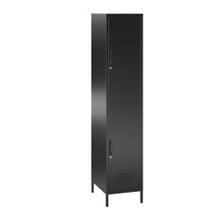 Load image into Gallery viewer, Ameriwood Home Systembuild Evolution Mission District 2-Door Metal Locker Storage Cabinet, 72-7/8inH x 15inW x 15-3/4inD, Black