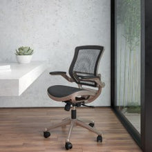 Load image into Gallery viewer, Flash Furniture Mesh Mid-Back Executive Office Chair, Black/Gold