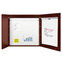 Load image into Gallery viewer, MasterVision Contemporary 2-Door Conference Cabinets With Platinum Pure White Dry-Erase Surface, 48in x 48in, Cherry