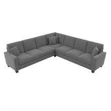 Load image into Gallery viewer, Bush Furniture Stockton 111inW L-Shaped Sectional Couch, French Gray Herringbone, Standard Delivery