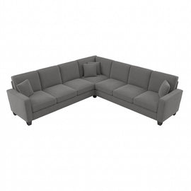 Bush Furniture Stockton 111inW L-Shaped Sectional Couch, French Gray Herringbone, Standard Delivery