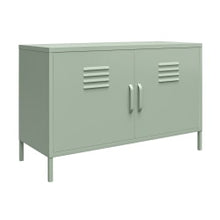 Load image into Gallery viewer, Ameriwood Home Mission District 2-Door Metal Locker Accent Cabinet, 25-1/4inH x 39-3/8inW x 15-3/4inD, Green
