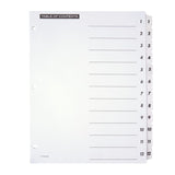 Office Depot Brand Table Of Contents Customizable Index With Preprinted Tabs, White, Numbered 1-12