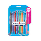 Paper Mate Retractable Gel Pens, Medium Point, 0.7 mm, Assorted Barrels, Assorted Ink Colors, Pack Of 8