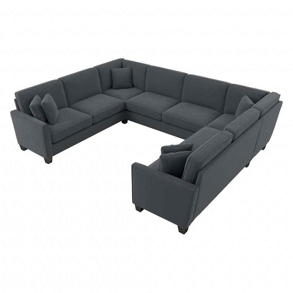 Bush Furniture Flare U-Shaped Sectional Couch, 35-3/4inH x 125inW x 99-1/16inD, Dark Gray Microsuede Fabric, Standard Delivery