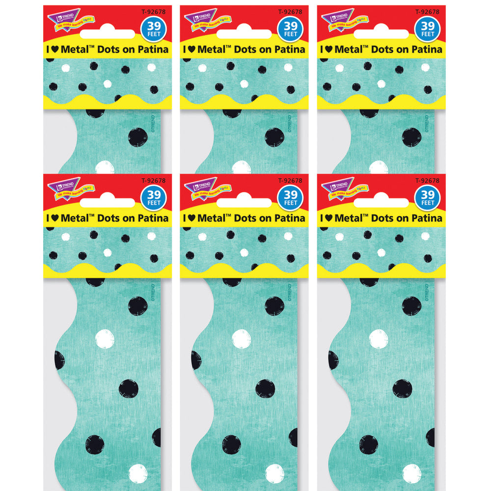TREND I &hearts, Metal Dots on Patina Terrific Trimmers, 39 Feet Per Pack, 6 Packs