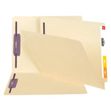Smead End-Tab Fastener Folders With SafeSHIELD Coated Fasteners, 14 Pt., Letter Size, Box Of 50