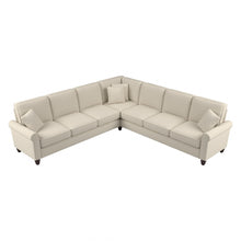 Load image into Gallery viewer, Bush Furniture Hudson 111inW L-Shaped Sectional Couch, Cream Herringbone Fabric, Standard Delivery