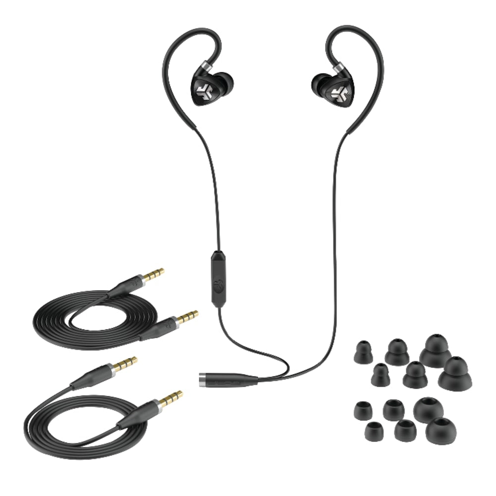 JLab Fit 2.0 Sport Earbuds, Black