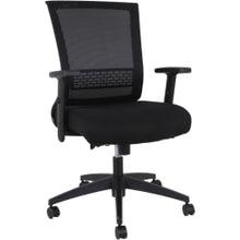 Load image into Gallery viewer, Lorell Mid-back Mesh Chair - Black Seat - Black Mesh Back - Mid Back - 5-star Base - Armrest - 1 Each