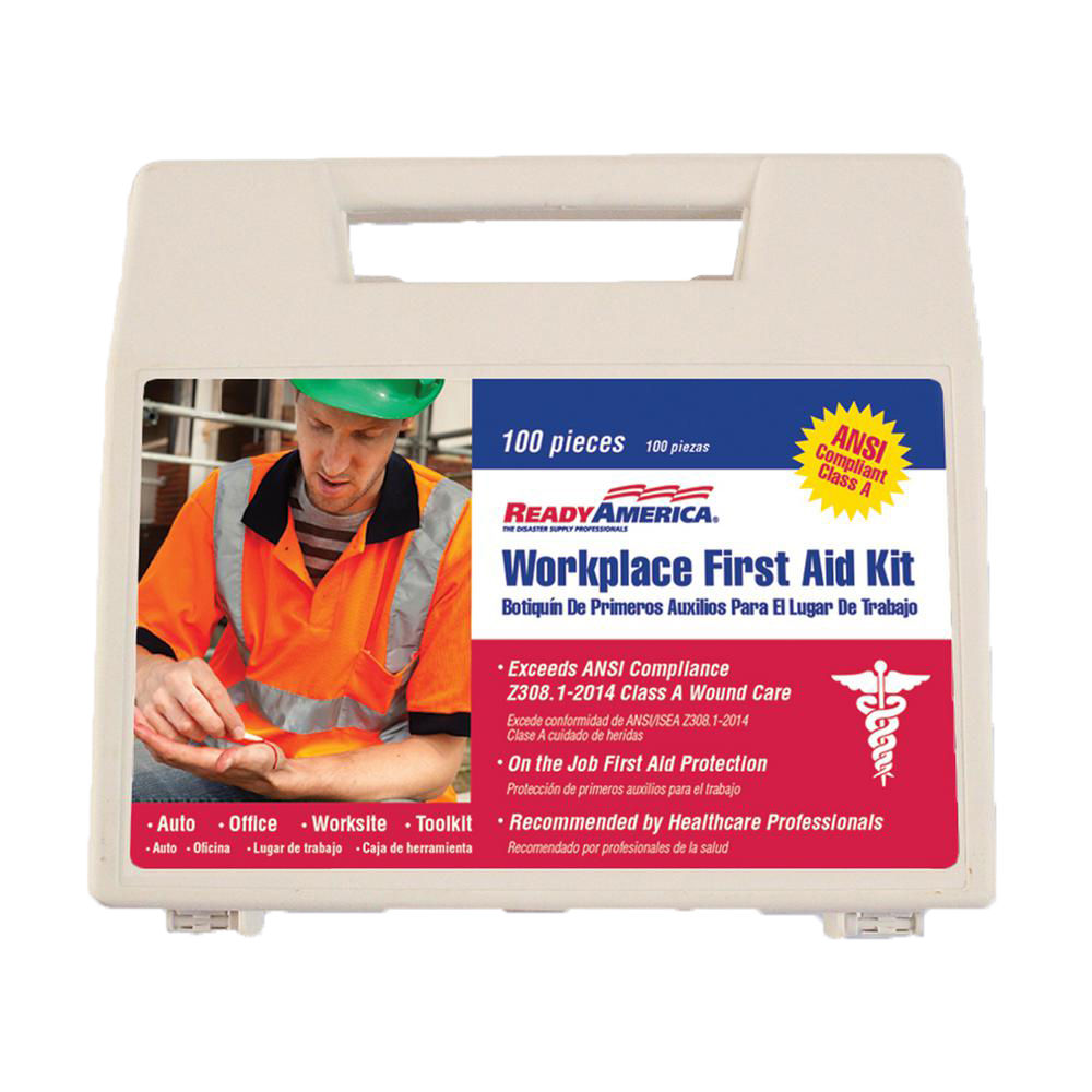 Ready America 100-Piece Workplace First Aid Kit, White, 2-Pack