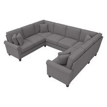 Load image into Gallery viewer, Bush Furniture Hudson 113inW U-Shaped Sectional Couch, French Gray Herringbone Fabric, Standard Delivery
