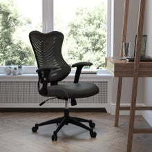 Load image into Gallery viewer, Flash Furniture Designer Ergonomic LeatherSoft Faux Leather/Mesh High-Back Chair, Black