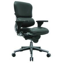 Load image into Gallery viewer, Eurotech Ergohuman Bonded Leather Mid-Back Chair, Black/Chrome