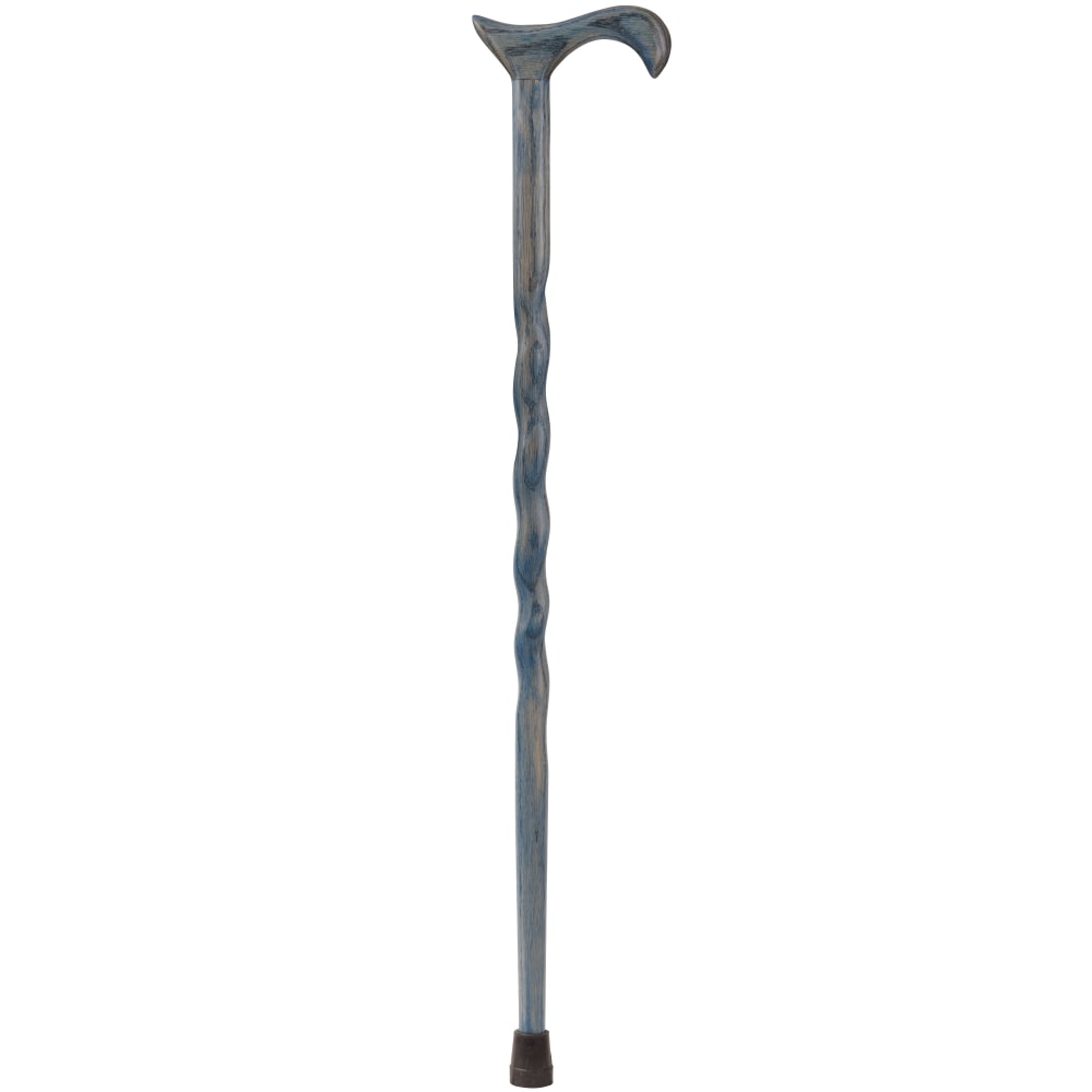 Brazos Walking Sticks Twisted Oak Walking Cane With Derby Handle, 37in, Denim